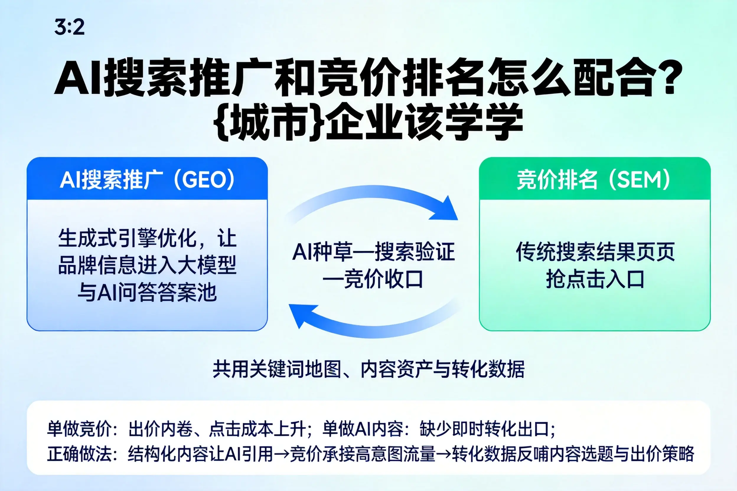 AI搜索推广和竞价排名怎么配合？金昌企业该学学