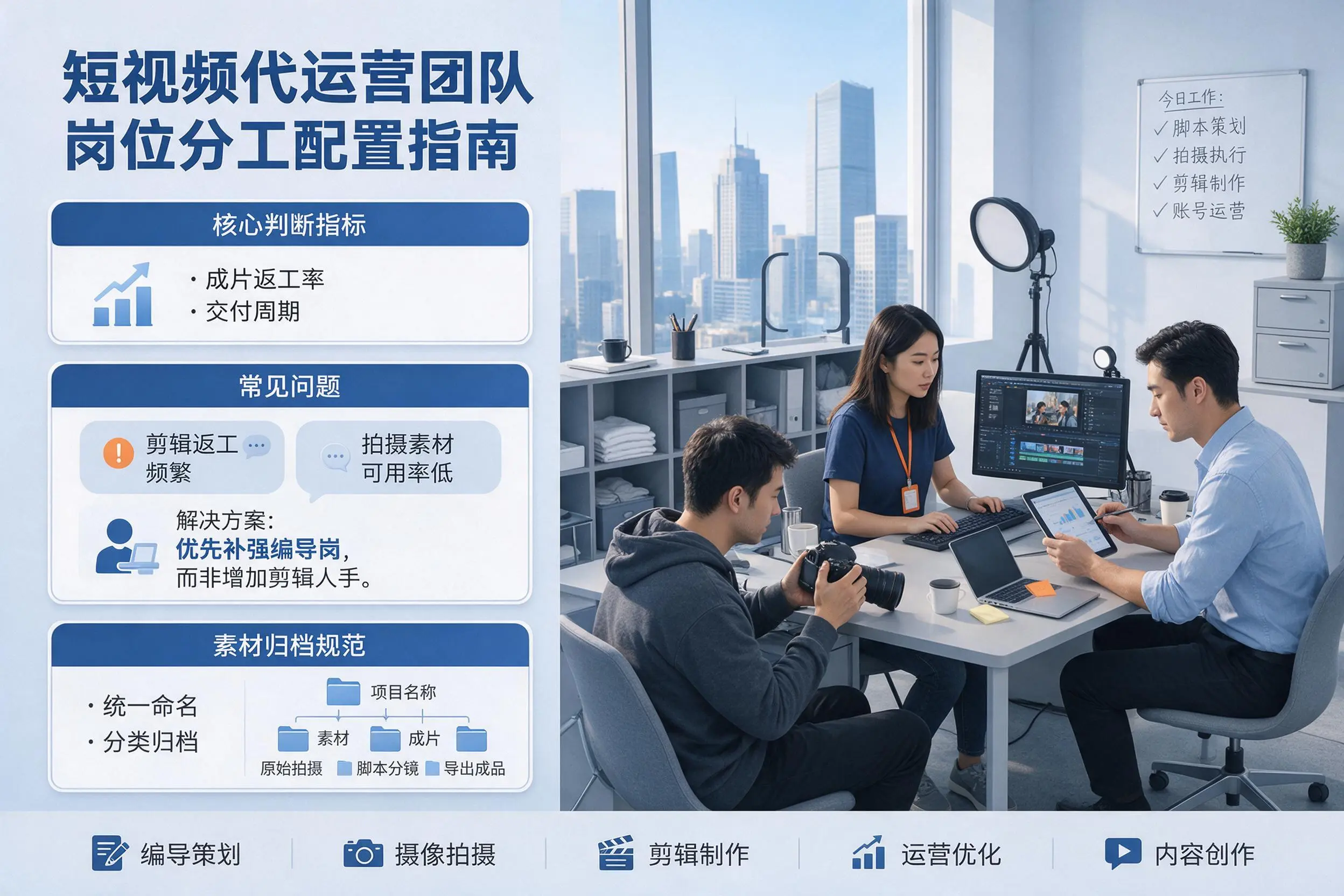 短视频代运营团队如何配置？金昌企业岗位分工科普说明