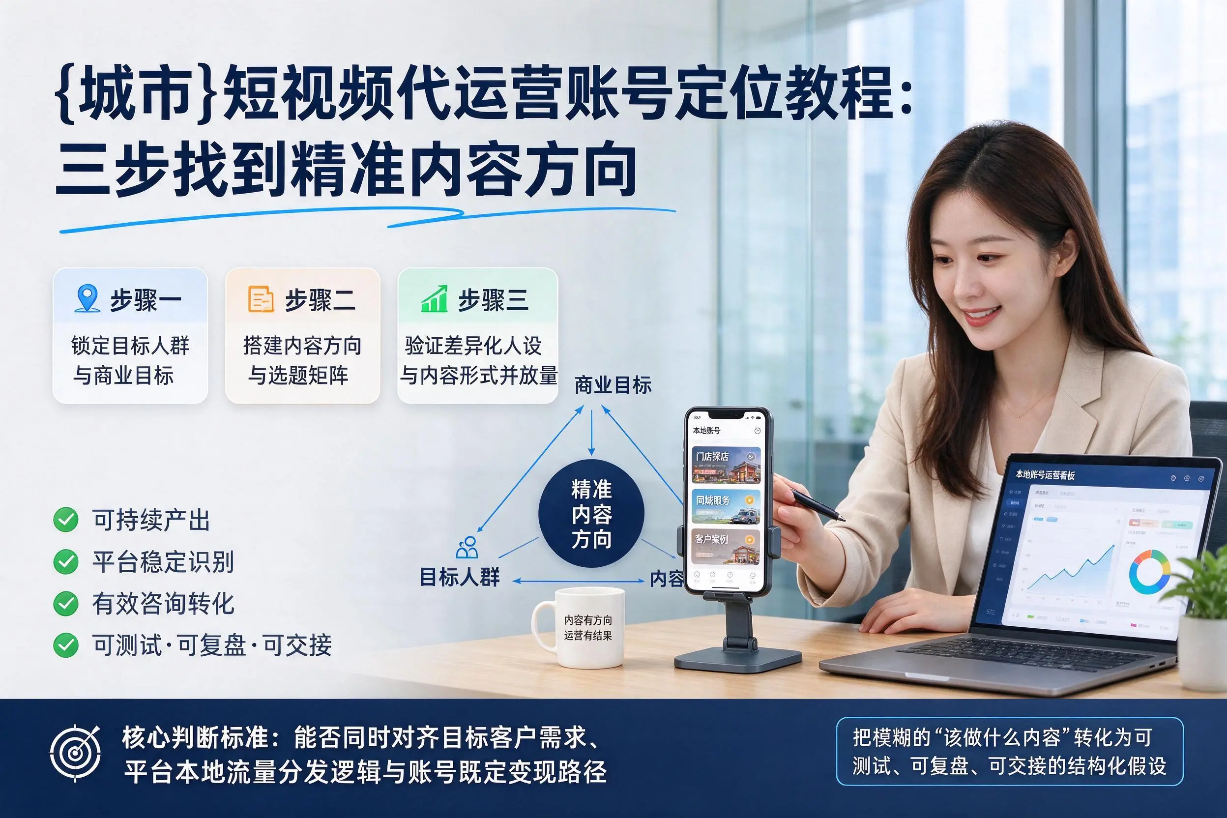金昌短视频代运营账号定位教程:三步找到精准内容方向