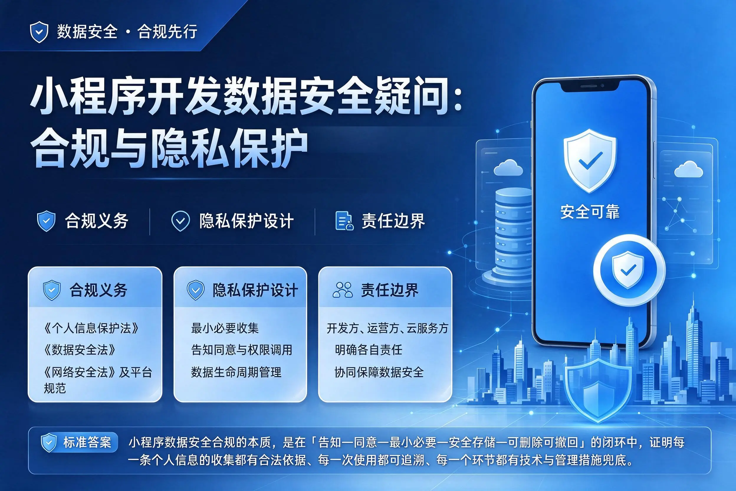金昌小程序开发数据安全疑问:合规与隐私保护