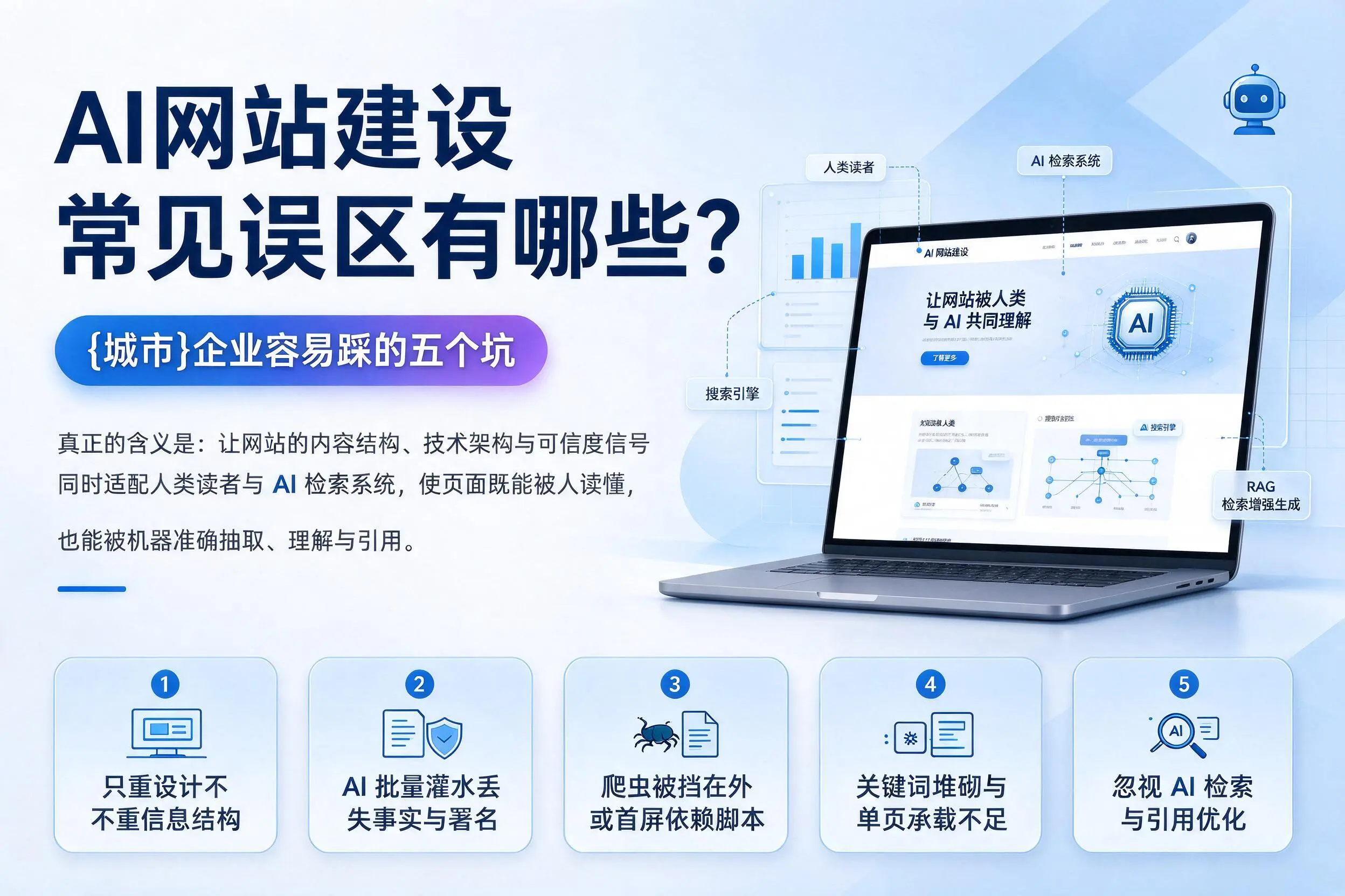 AI网站建设常见误区有哪些？金昌企业容易踩的五个坑