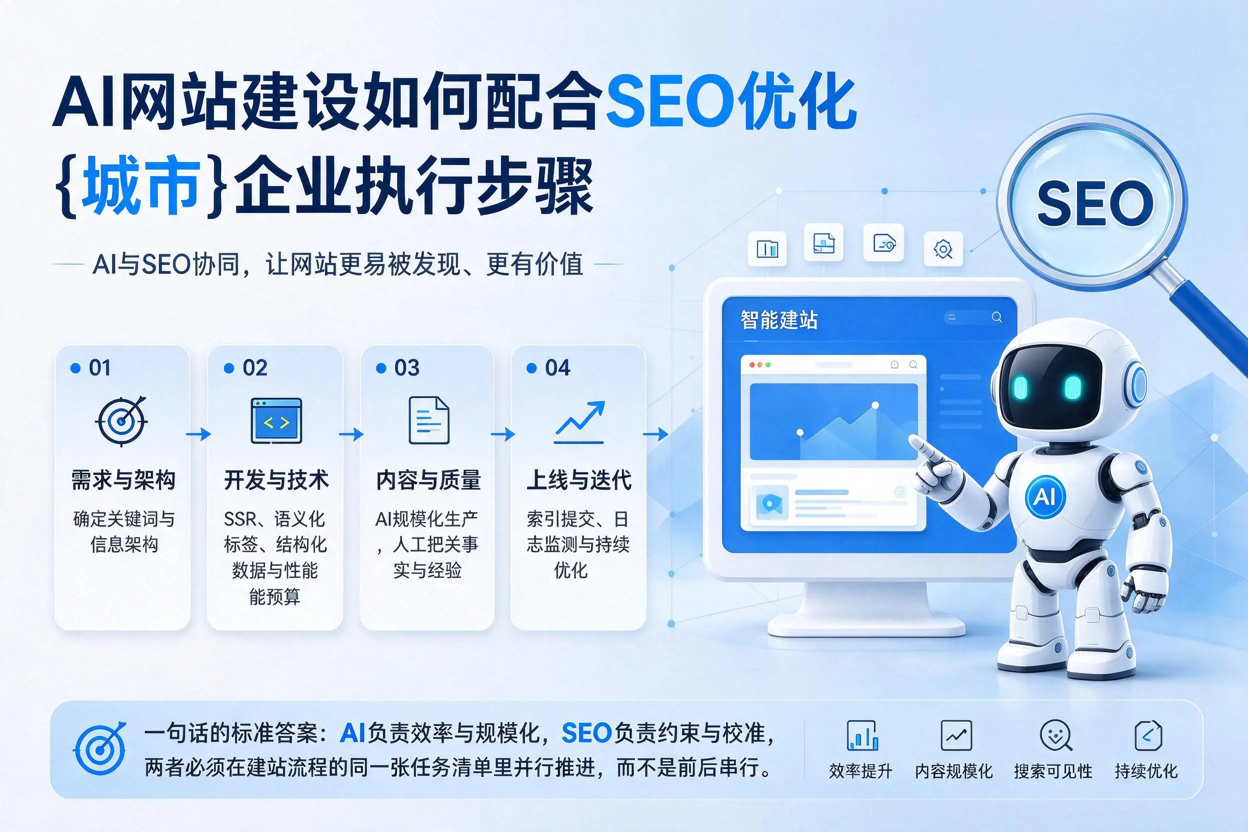 AI网站建设如何配合SEO优化,金昌企业执行步骤