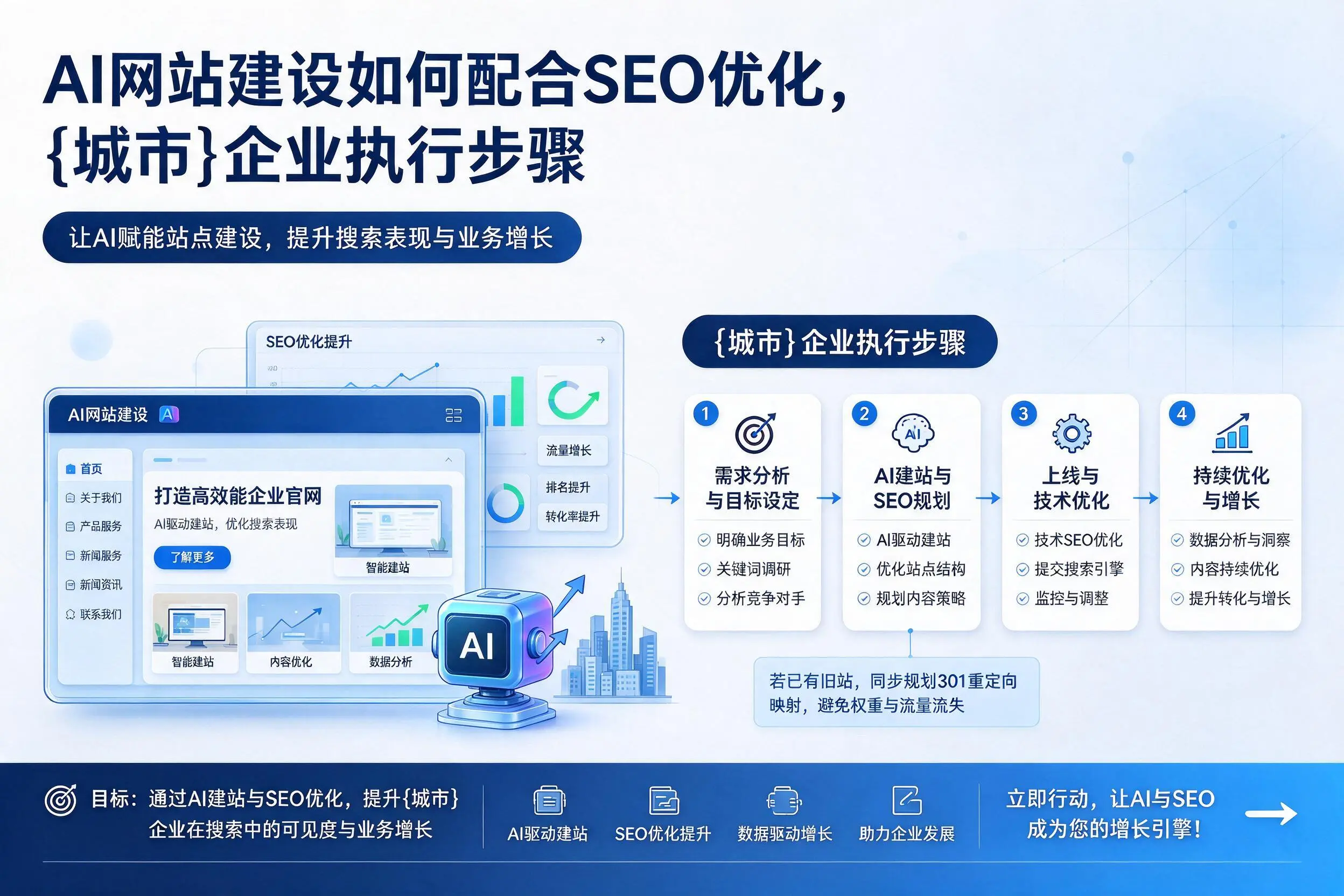 AI网站建设如何配合SEO优化,金昌企业执行步骤