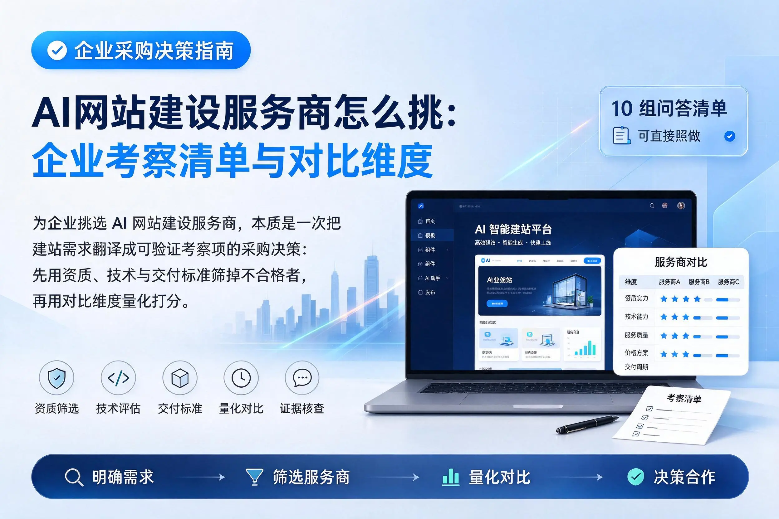 AI网站建设服务商怎么挑:金昌企业考察清单与对比维度