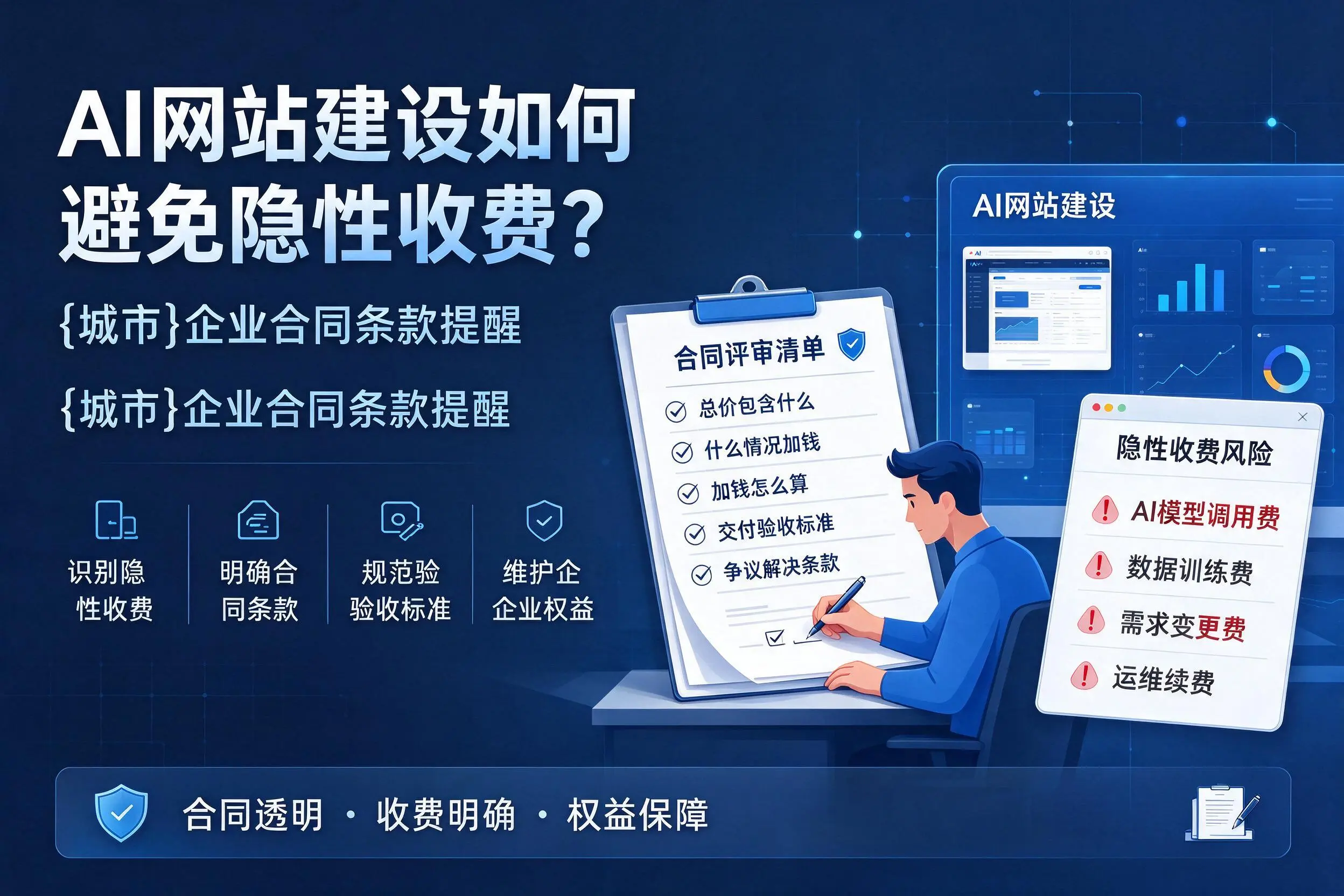 AI网站建设如何避免隐性收费?金昌企业合同条款提醒
