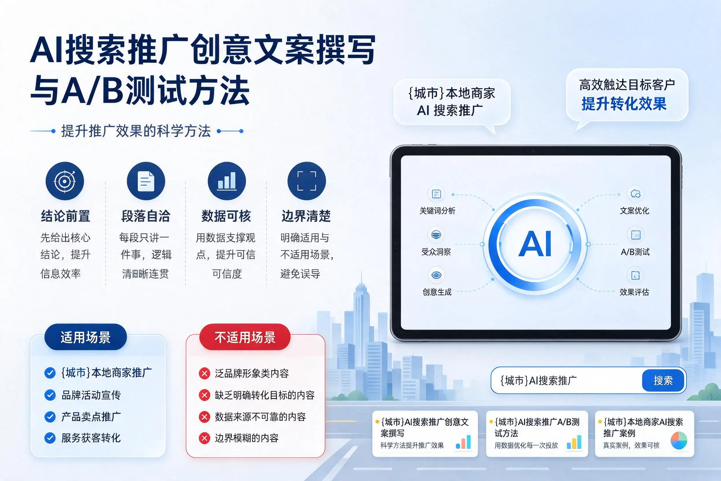 金昌AI搜索推广创意文案撰写与A/B测试方法